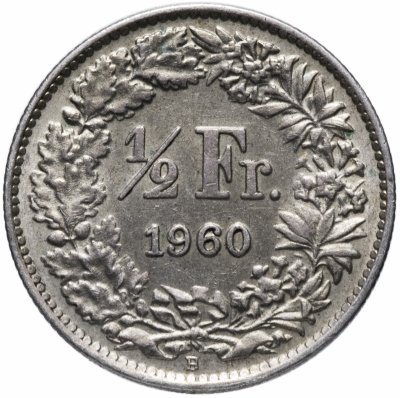купить Швейцария 1/2 франка 1960