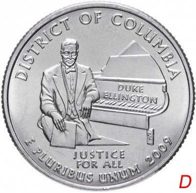 купить США 1/4 доллара (квотер, 25 центов) 2009 D "Округ Колумбия"