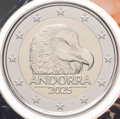 купить Андорра 2 евро 2025 "Бородатый стервятник" в коинкарте