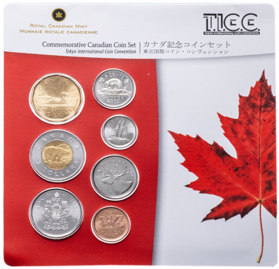купить Канада набор монет 2011 "Международный монетный съезд в Токио" (7 монет в буклете)