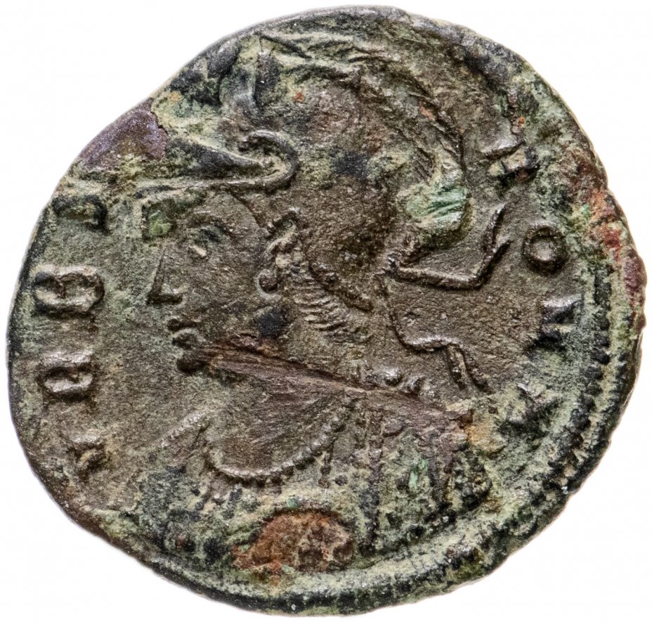 купить Римская Империя, Семья Константина I, 330–350 гг, фоллис (реверс: волчица, кормящая близнецов)