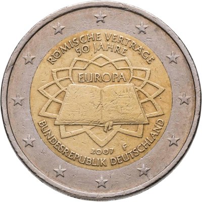 купить Германия 2 евро F 2007 "50 лет Римскому договору"