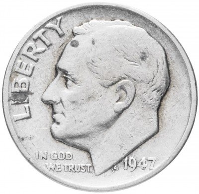Купить США 1 дайм (10 центов) 1947