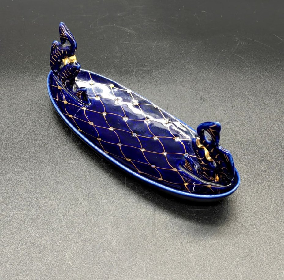 Лоток для ювелирных украшений в форме ладьи «Ильмень-озеро», фарфор ...