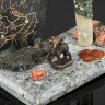 Купить Композиция настольная с картой Сибири и фигуркой козла, натуральный камень, латунь, янтарь, Российская Федерация, 2000-2020 гг.