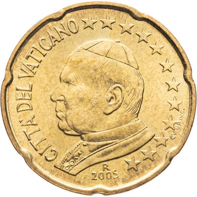 купить Ватикан 20 центов (cents) 2005 "Портрет Папы Иоана Павла II"