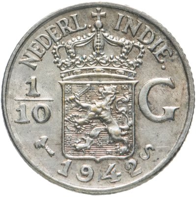 купить Голландская Ост-Индия 1/10 гульдена (gulden) 1942
