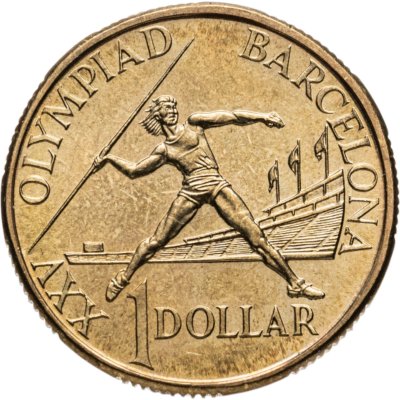 купить Австралия 1 доллар (dollar) 1992 "XXV летние Олимпийские Игры, Барселона 1992"