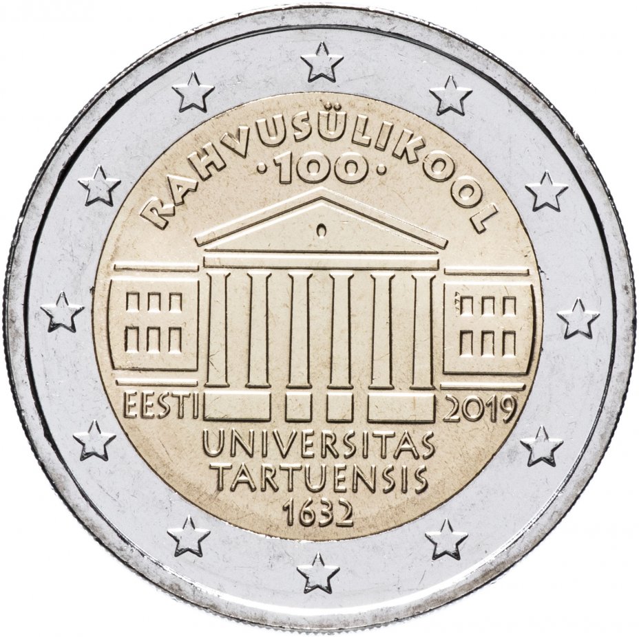 купить Эстония 2 евро 2019 "100 лет первому эстоноязычному университету"