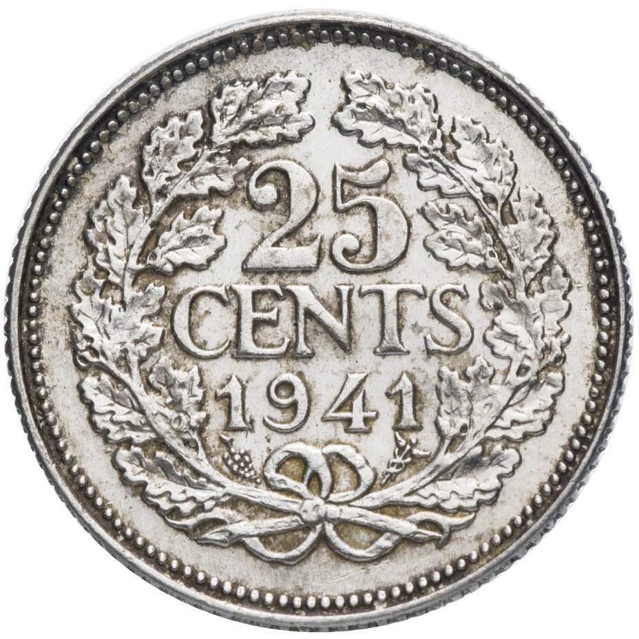 купить Нидерланды 25 центов (cents) 1941 Портрет на аверсе
