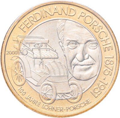 купить Австрия 50 шиллингов 2000 "100 лет первому гибридному автомобилю Лохнер-Порше" в официальном буклете
