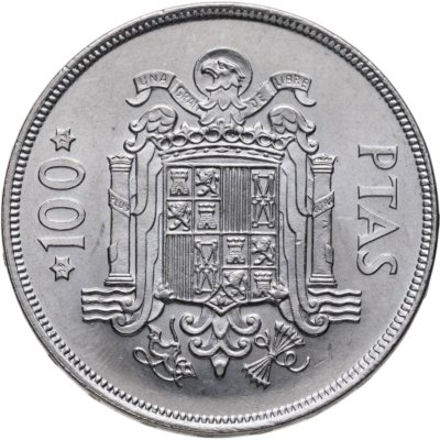 купить Испания 100 песет (pesetas) 1975, 1976 внутри звезд