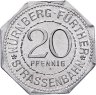 Купить Германия, Нюрнберг 20 пфеннигов 1921 "Венцель Ямницер" (трамвайный жетон)