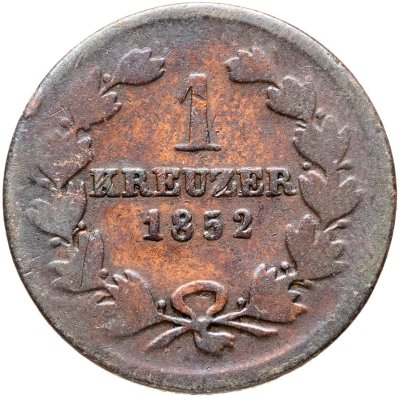 купить Германия (Баден) 1 крейцер (kreuzer) 1852