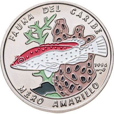 купить Куба 1 песо (peso) 1994 "Карибская фауна - Разноцветный групер"