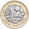 Купить Великобритания 1 pound (фунт) 2016 новый 12-ти угольный