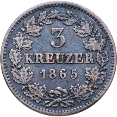 купить Германия, Бавария 3 крейцера 1865