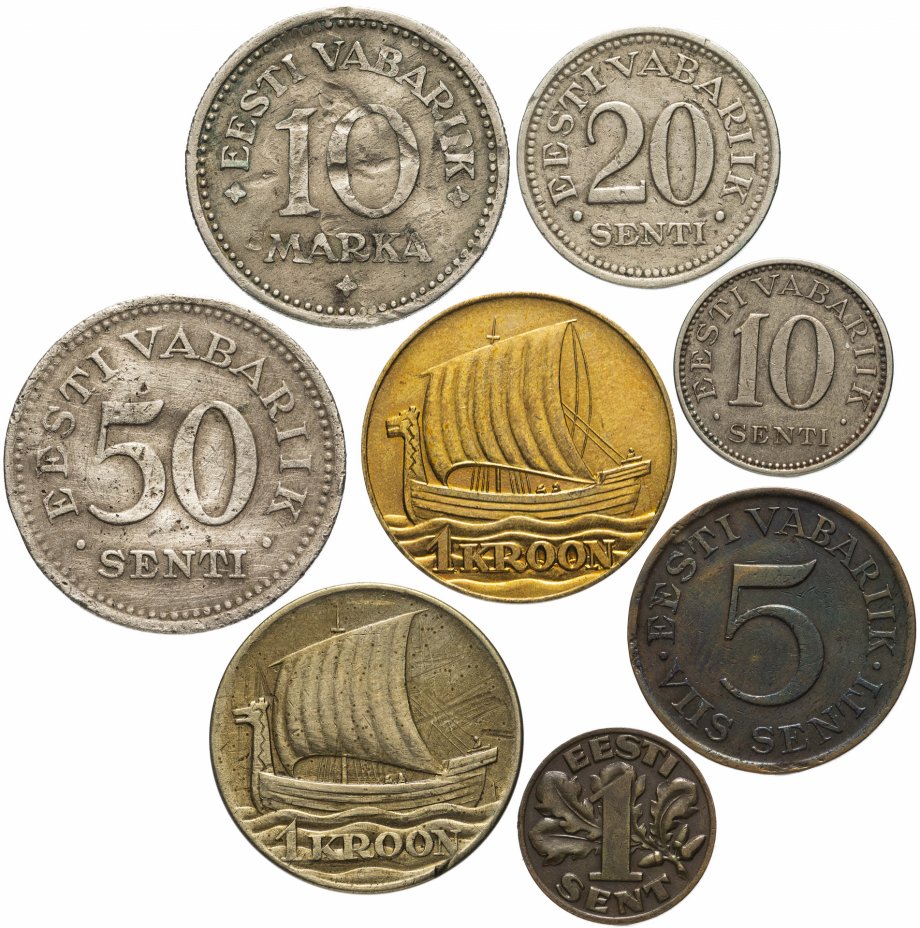 купить Эстония набор из 8 монет 1925-1990