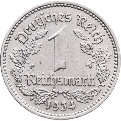 купить Германия, Третий рейх 1 рейхсмарка 1934 A