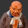 Купить Кукла-хакато (博多人形) "Торговец кальмарами с корзиной", керамика, ручная роспись, Япония, 1970-1990 гг.