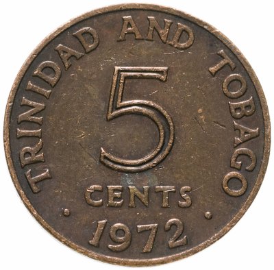 купить Тринидад и Тобаго 5 центов (cents) 1972