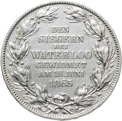 купить Германия, Ганновер 1 талер 1865 "50 лет Битве при Ватерлоо"