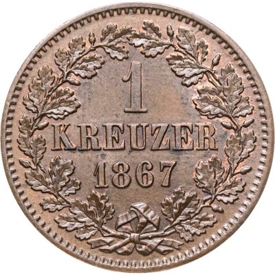 купить Германия, Баден 1 крейцер (kreuzer) 1867