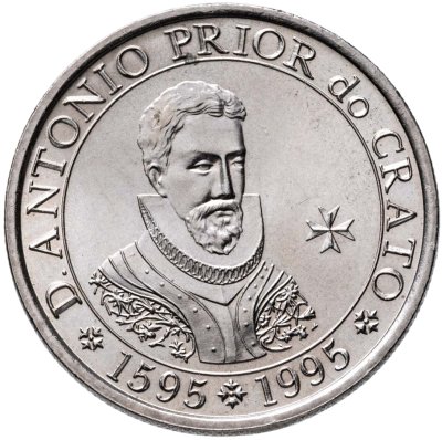 купить Португалия 100 эскудо (escudos) 1995 400 лет со дня смерти приора Антонио из Крату