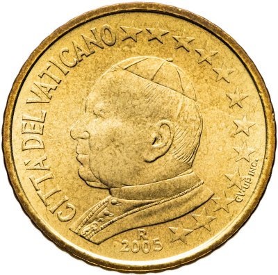 купить Ватикан 50 центов (cents) 2005 "Портрет Папы Иоана Павла II"