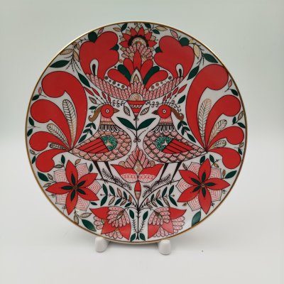 купить Тарелка декоративная "Сказочная птица", фарфор, роспись, золочение, Ленинградский фарфоровый завод (ЛФЗ), худ. А.В. Воробьевский, СССР, 1980-1990 гг.