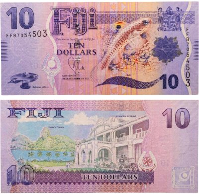 купить Фиджи 10 долларов 2012 года "Рыба бычок -Бели. Отель Гранд Пасифик" Фауна