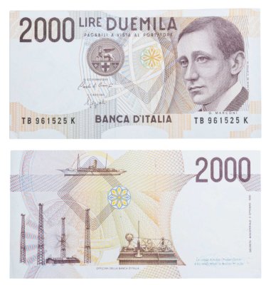 купить Италия 2000 лир 1990 года