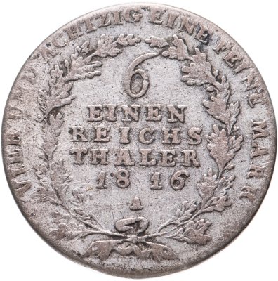 купить Германия (Пруссия) 1/6 талера 1816