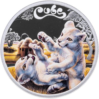 купить Тувалу 50 центов 2016 "Белый лев" в футляре, с сертификатом