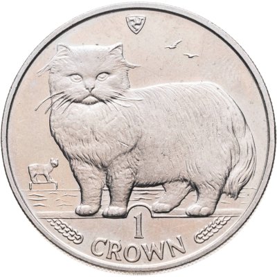 купить Остров Мэн 1 крона (crown) 1989 "Кошки - Персидская кошка"