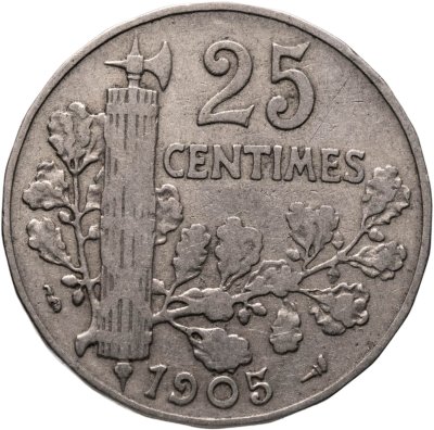 купить Франция 25 сантимов (centimes) 1905