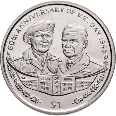 купить Британские Виргинские острова 1 доллар (dollar) 2005 "60 лет со дня Победы в Европе"