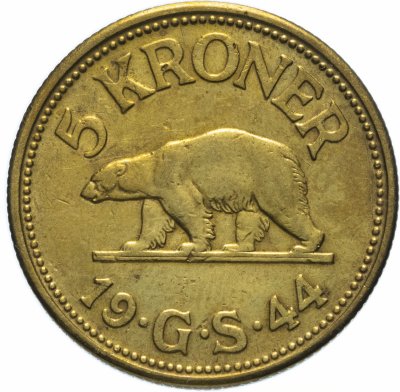 купить Дания (Гренландия) 5 крон 1944