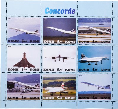 купить Марки квартблок "Коми. Самолеты. Авиа" 2001