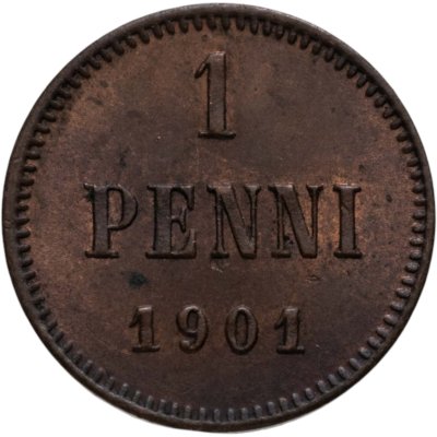 купить 1 пенни (penny) 1901, монета для Финляндии