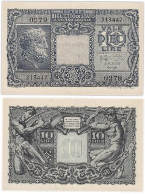 купить Италия 10 лир 1944