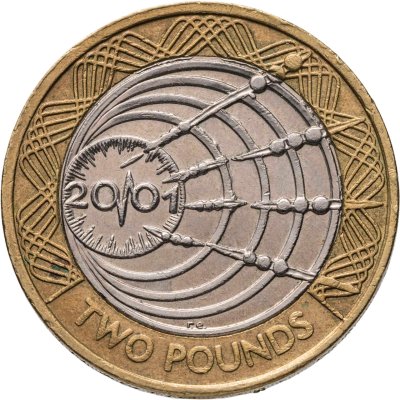 купить Великобритания 2 фунта (pounds) 2001 "Столетие трансатлантическому радио"