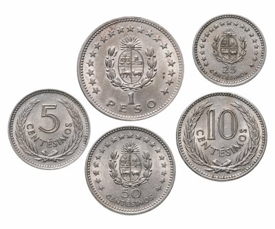 купить Уругвай, набор из 5 монет 1953-1960 годов "Хосе Хервасио Артигас"