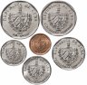 Купить Куба набор 6 монет: 1, 5, 10, 25, 50 сентаво и 1 песо (1994-2018)