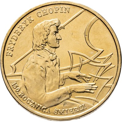 купить Польша 2 злотых (zlote) 1999 "150 лет со дня смерти Фредерика Шопена"