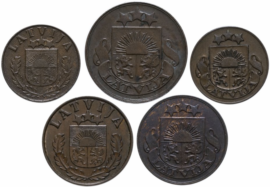 купить Латвия набор из 5 монет 1922-1938