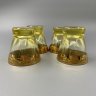 Купить Набор из 4 стопок жёлтого цвета с геометрическим орнаментом на ободках, стекло, золочение, Чехословакия, 1960-1990 гг.
