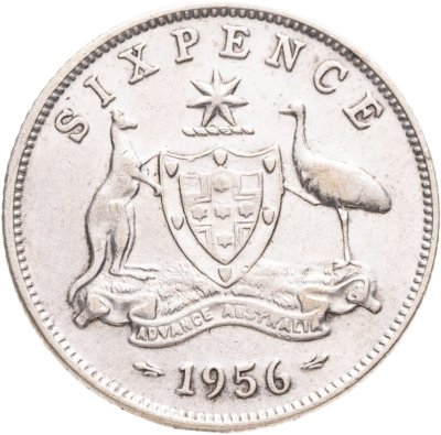 купить Австралия 6 пенсов (pence) 1956