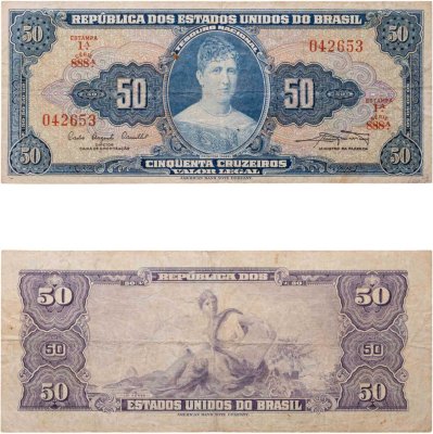 купить Бразилия 50 крузейро 1943-1961
