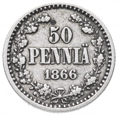 Купить 50 пенни 1866 S
